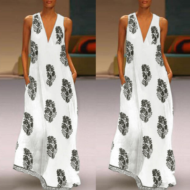 Sleeveless leaf dress