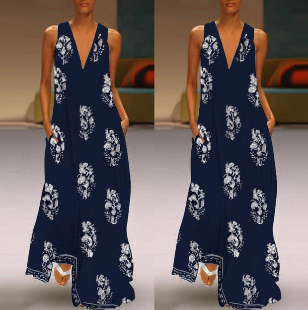 Sleeveless leaf dress