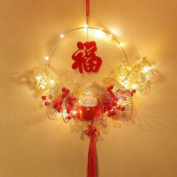 New Year Decoration Luminous Fu Character Pendant Festive Layout Supplies