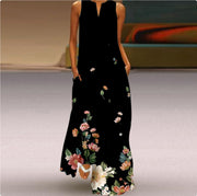 V-neck Sleeveless Pocket Summer Dress