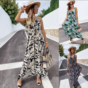 Sleeveless Sling Coconut Leaf Bohemian Dress