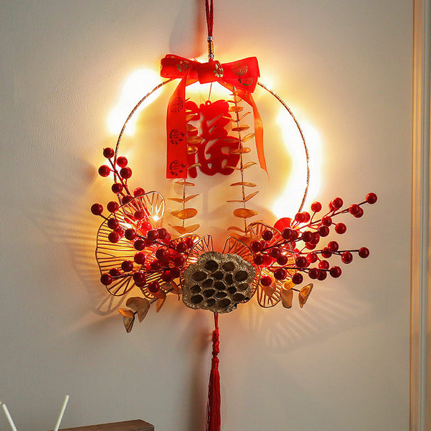 New Year Decoration Luminous Fu Character Pendant Festive Layout Supplies