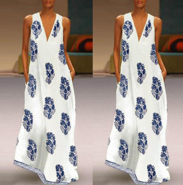 Sleeveless leaf dress