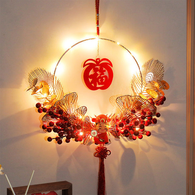 New Year Decoration Luminous Fu Character Pendant Festive Layout Supplies