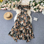 Irregular Lotus Leaf Seaside Skirt Dress