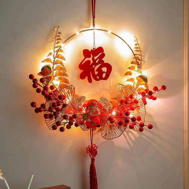 New Year Decoration Luminous Fu Character Pendant Festive Layout Supplies