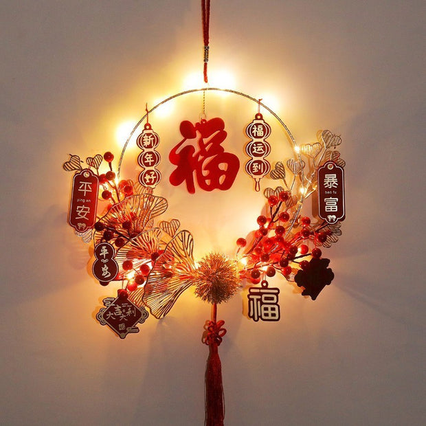 New Year Decoration Luminous Fu Character Pendant Festive Layout Supplies