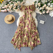 Irregular Lotus Leaf Seaside Skirt Dress
