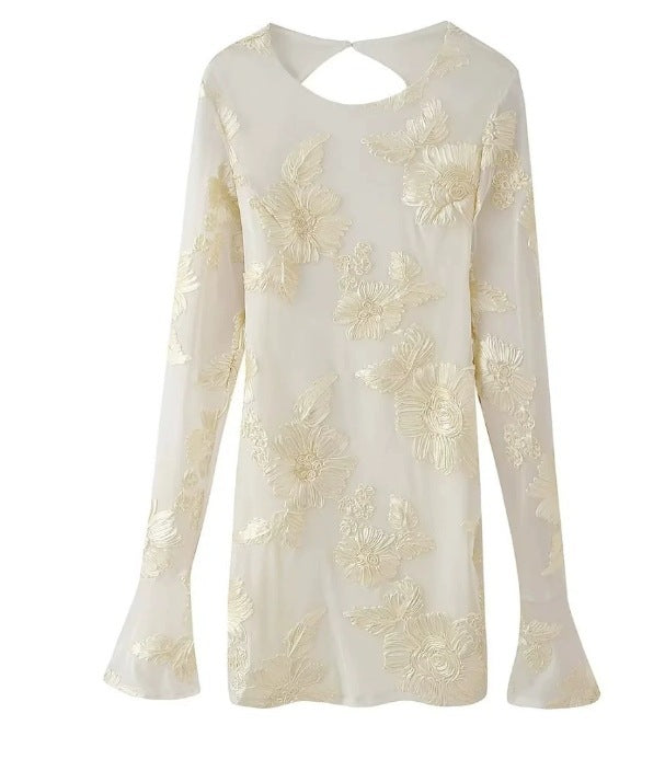Women's Embroidered Sleeveless Straight Holiday Dress