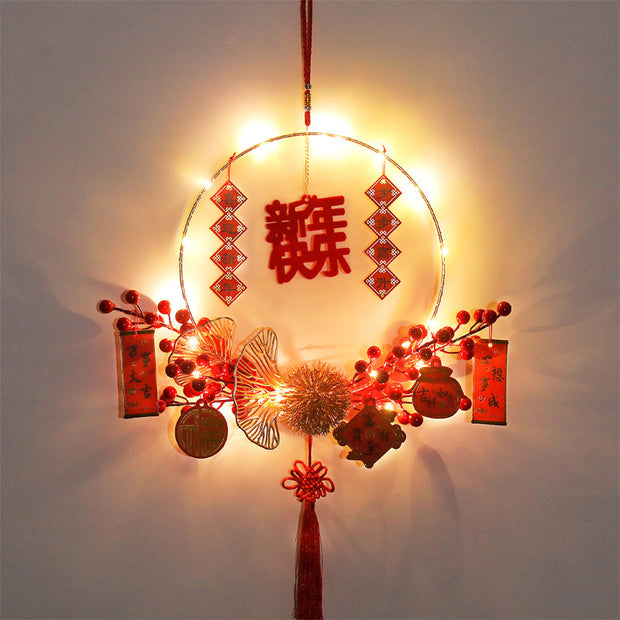 New Year Decoration Luminous Fu Character Pendant Festive Layout Supplies